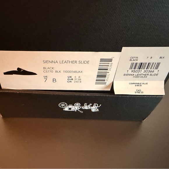 Coach Black Leather Loafers with Gold Detail - Picture 6 of 6